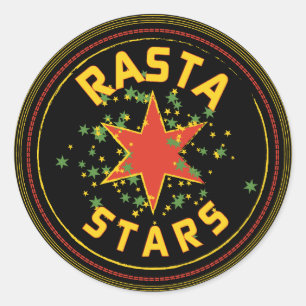 Rasta Stars Round Sticker