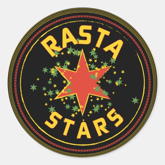 Rasta Stars Round Sticker (Front)