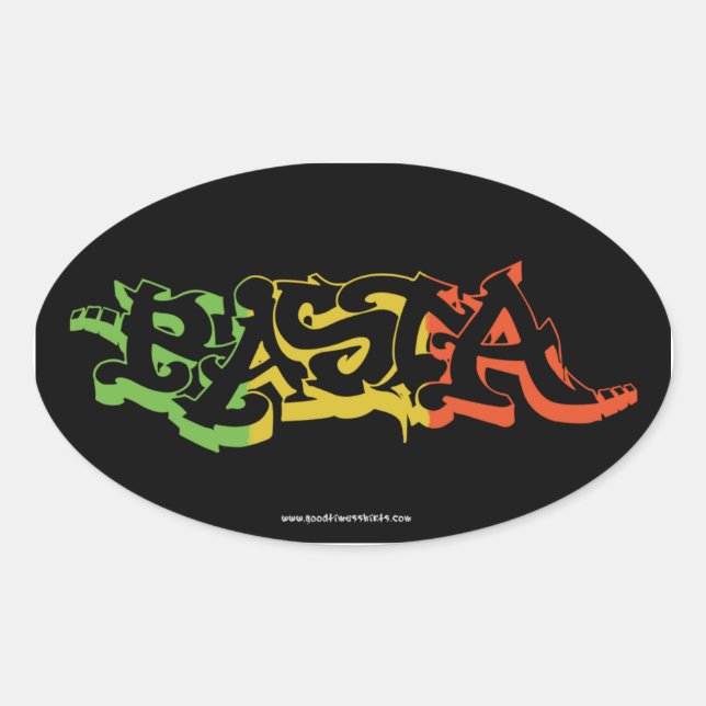 Rasta Sticker Oval Black Colored (Front)