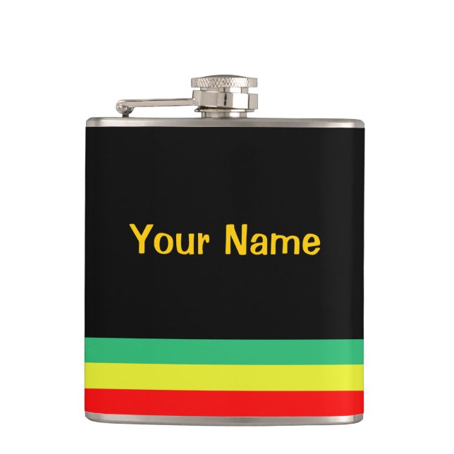 Rasta-Striped Flask (Front)