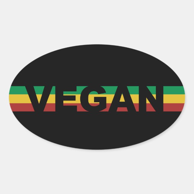Rasta Striped Vegan Sticker (Front)