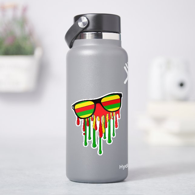 Rasta Sunglasses Melting in the Sun Sticker (HydroFlask)