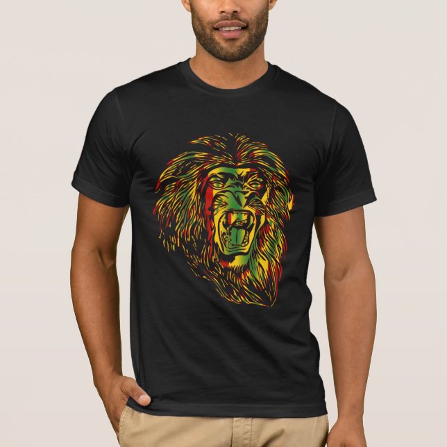 Rasta T-shirt Lion Reggae Colors (Front)