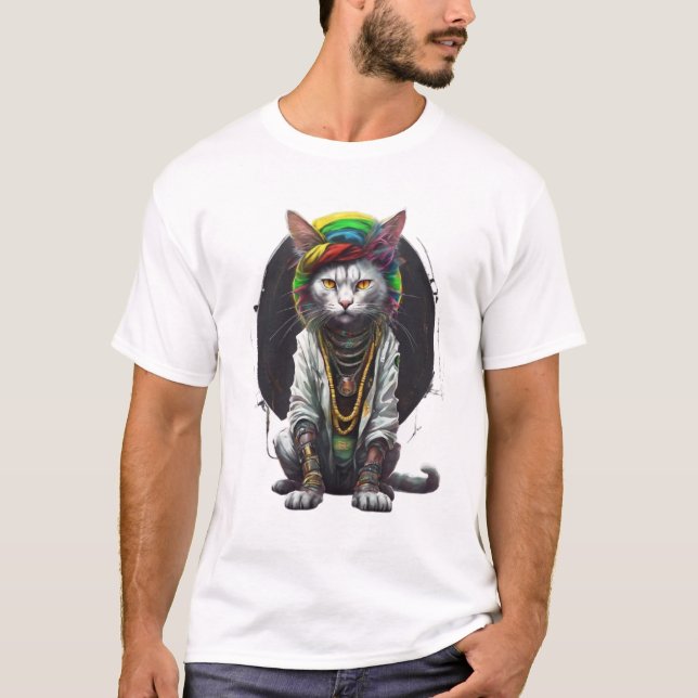 Rasta Tech Feline King T-Shirt (Front)