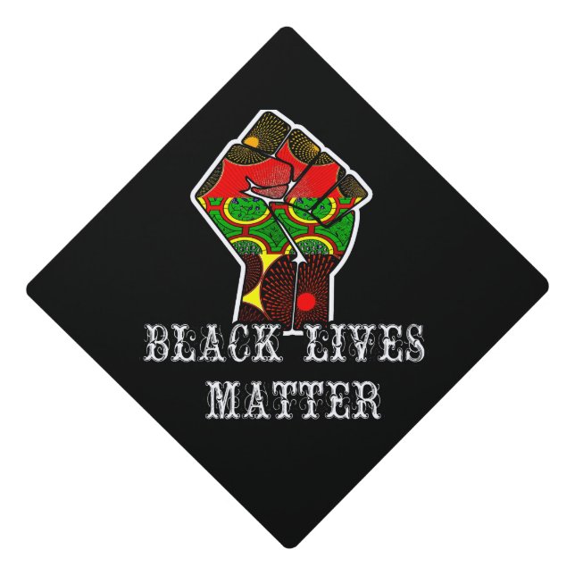 Rasta themed Black Lives Matter Graduation Cap Topper (Front)