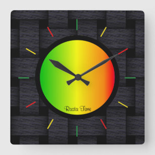 Rasta Time Square Wall Clock