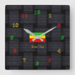 'Rasta Time' Square Wall Clock