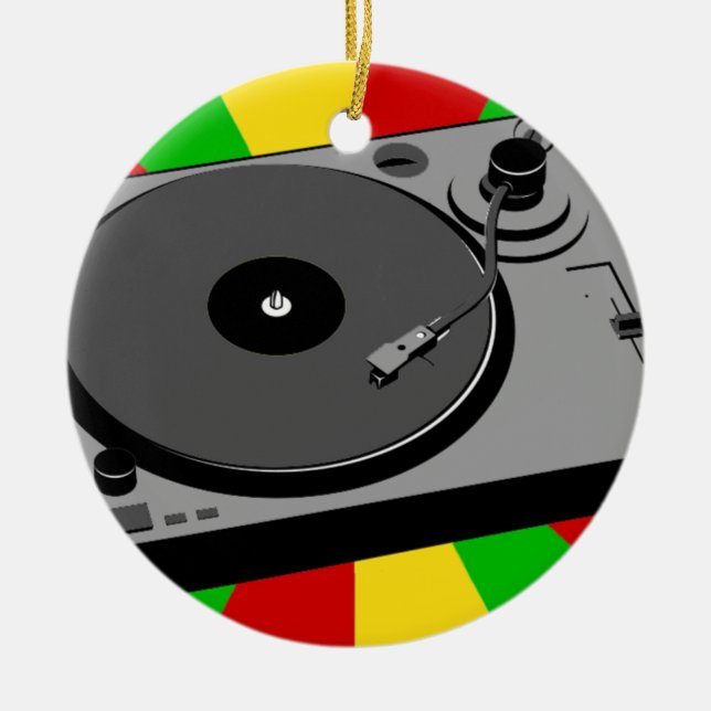 Rasta Turntable Ceramic Ornament (Front)
