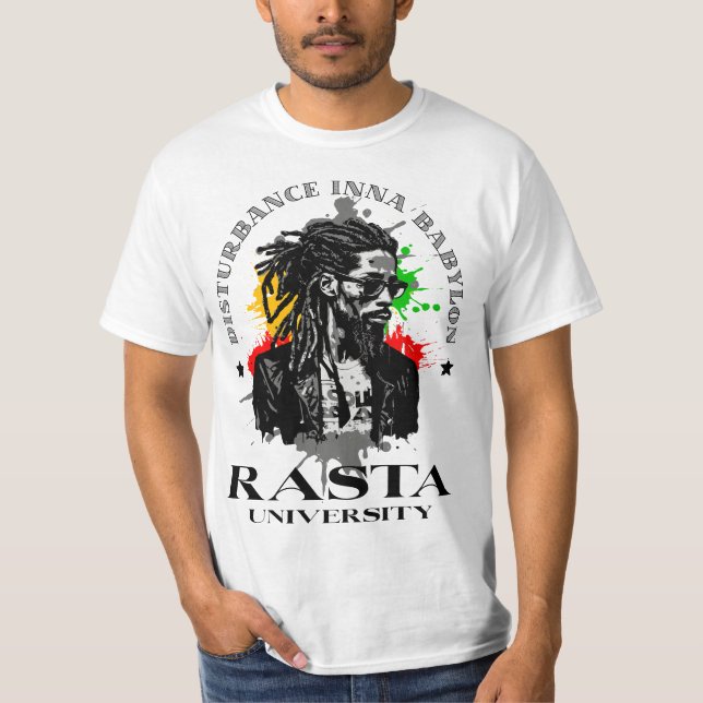 Rasta University Disturbance Inna Babylon Reggae T-Shirt (Front)
