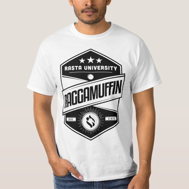 Rasta University Raggamuffin Good Vibes Reggae  T-Shirt (Front)