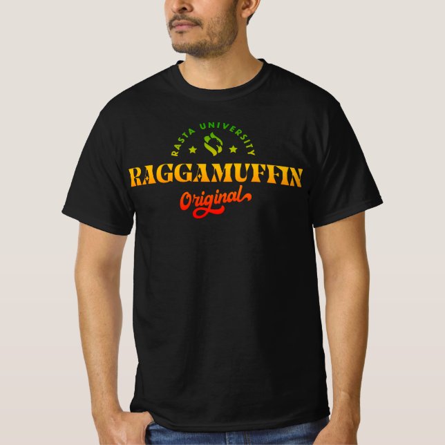 Rasta University Raggamuffin Original Rasta Reggae T-Shirt (Front)