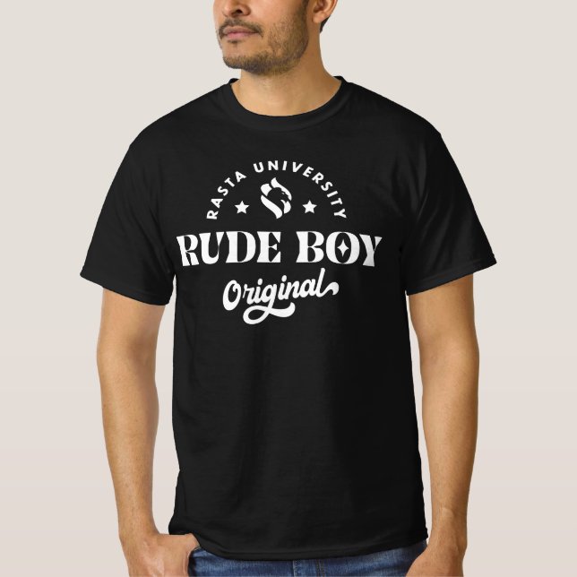 Rasta University Rude Boy Original Reggae T-Shirt (Front)