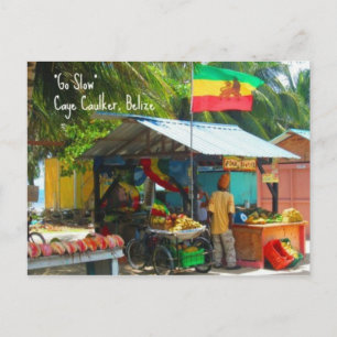 Rasta Veggie Stand n Caye Caulker, Belize Postcard