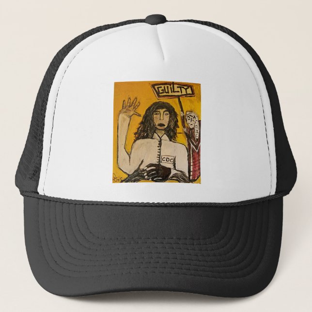 RASTA WITCH TRIALS GUILTY TRUCKER HAT (Front)