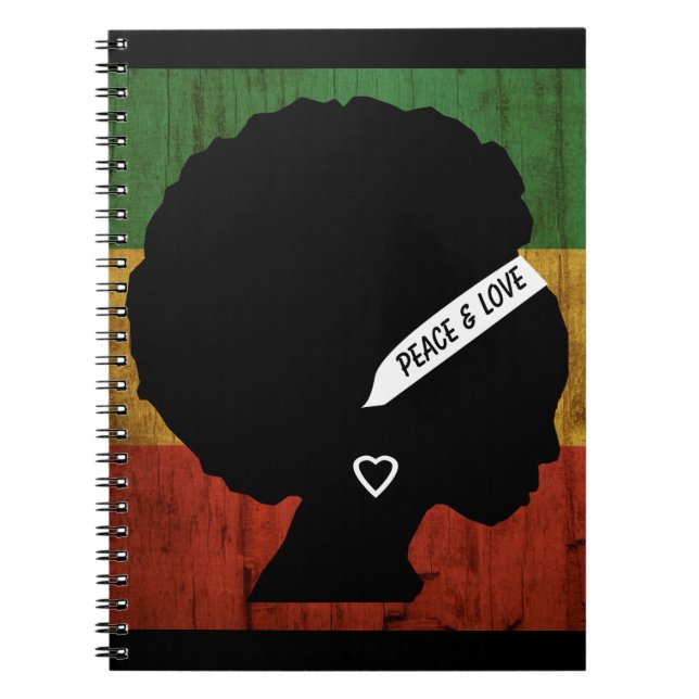 Rasta Woman Peace & Love  Notebook (Front)