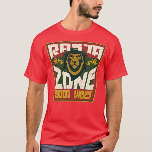 Rasta Zone jah distressed badge T_Shirt