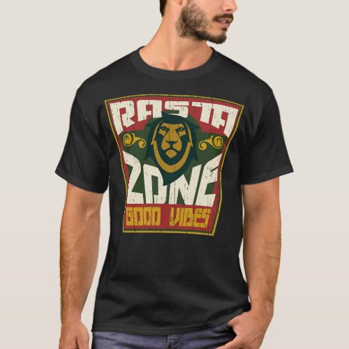 Rasta Zone jah distressed badge T_Shirt
