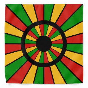 RASTAFARI FLAG BUTTON RAYS + your sign or monogram Bandana