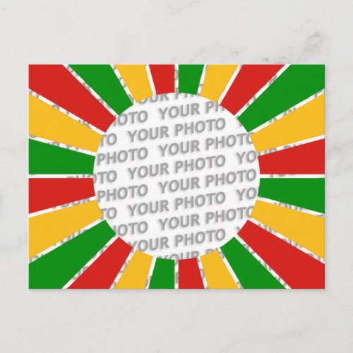 RASTAFARI FLAG BUTTON RAYS  your sign or photo Postcard