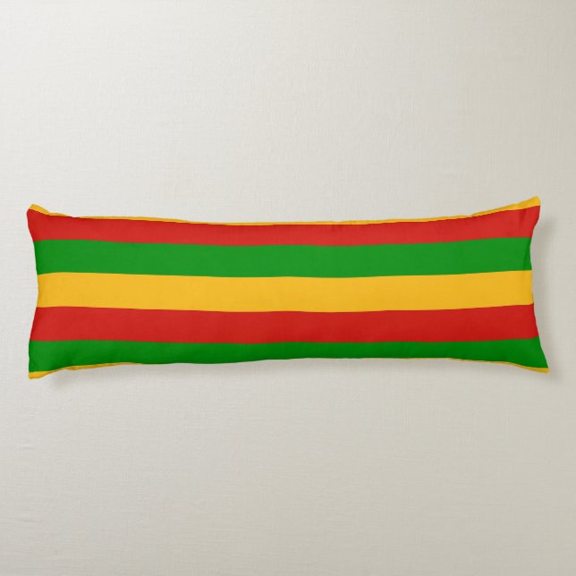 RASTAFARI FLAG COLORS + your ideas Body Pillow (Back)