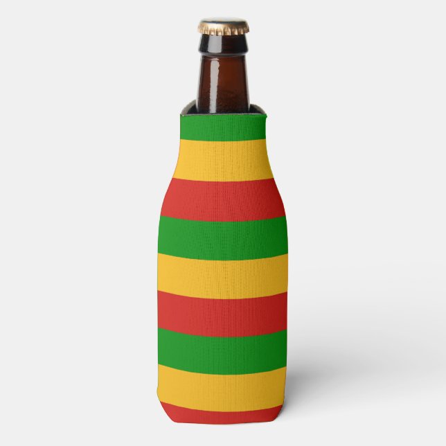 RASTAFARI FLAG COLORS + your ideas Bottle Cooler (Bottle Front)