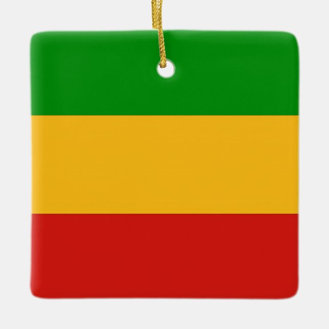 RASTAFARI FLAG COLORS + your ideas Ceramic Ornament (Front)
