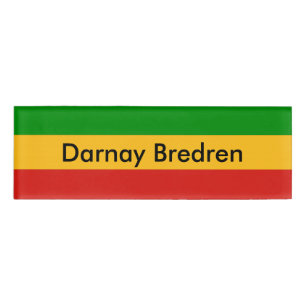 RASTAFARI FLAG COLORS + your Name & ideas Name Tag