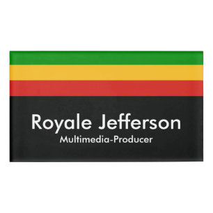 RASTAFARI FLAG COLORS + your Name & ideas Tag