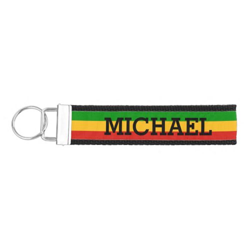 RASTAFARI FLAG COLORS  your Name  ideas Wrist Keychain