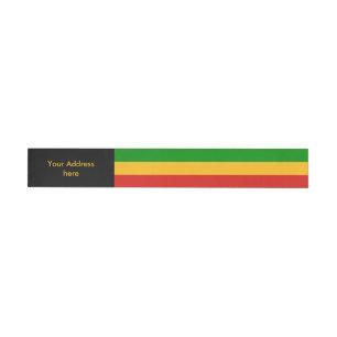 RASTAFARI FLAG COLORS + your text Wrap Around Address Label