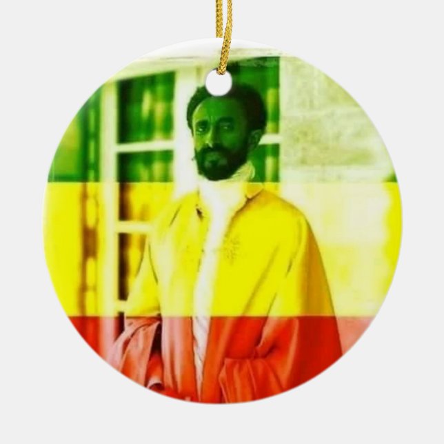 RASTAFARI!!! HAILE SELASSIE I ORNAMENT  (Front)