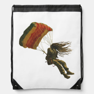 Rastafari leap headfirst for peace drawstring bag