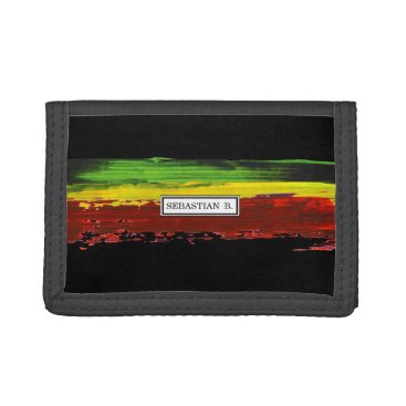 Rastafari Paint Stripe Custom Name Trifold Wallet