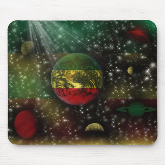Rastafari Planets World Space Mousepad (Front)