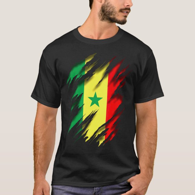 Rastafari Rasta Senegal Flag T-Shirt (Front)