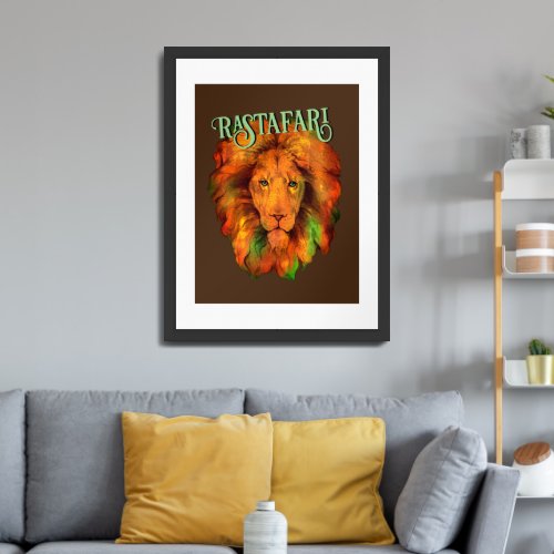 Rastafari Rastafarian Reggae Lion Framed Art