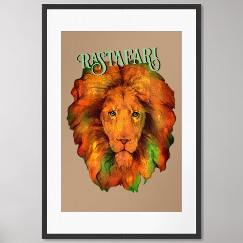 Rastafari Rastafarian Reggae Lion Framed Art