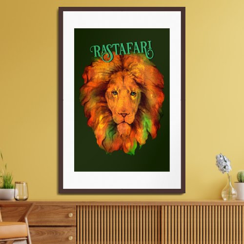 Rastafari Rastafarian Reggae Lion Framed Art