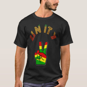 Rastafari Reggae Unity Peace Quote Rasta Colours T-Shirt