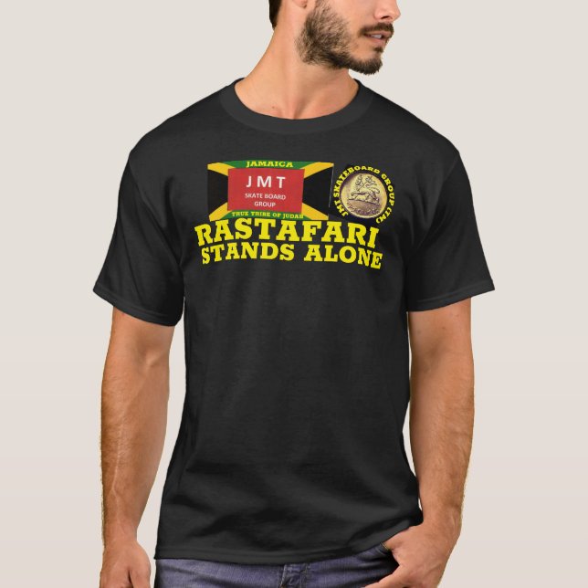 RASTAFARI STANDS ALONE Basic Dark T-Shirt (Front)