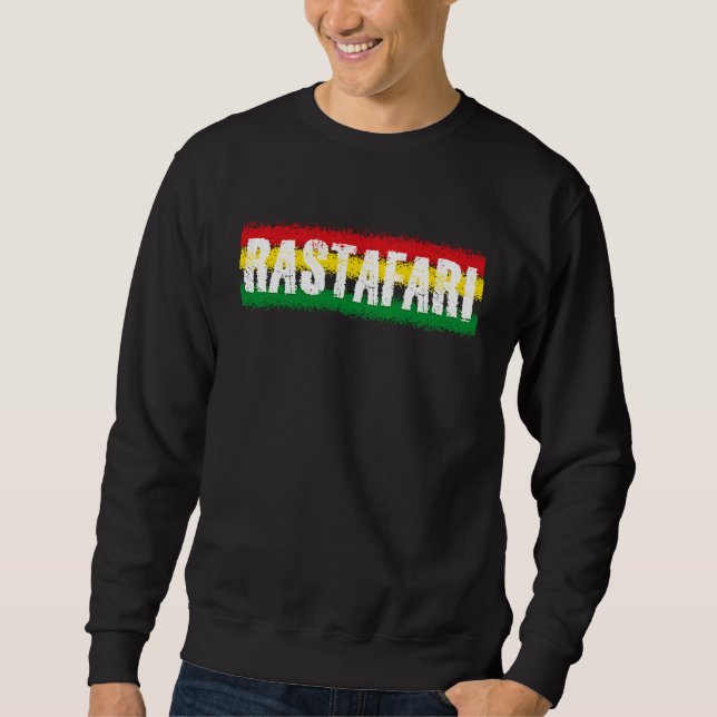 Rastafari Stripes Jamaica Souvenir Rasta Roots Reg Sweatshirt (Front)