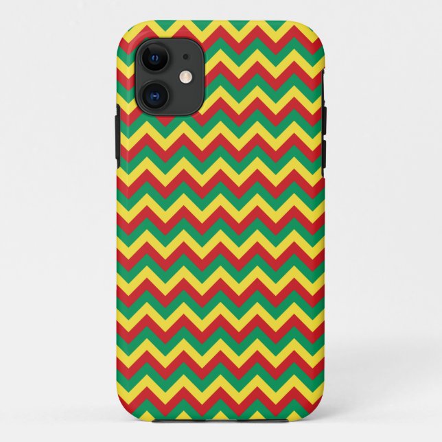 Rastafarian Chevron Case-Mate iPhone Case (Back)