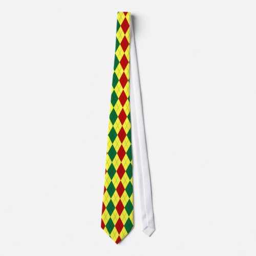 Rastafarian Colors Argyle Patterned Tie