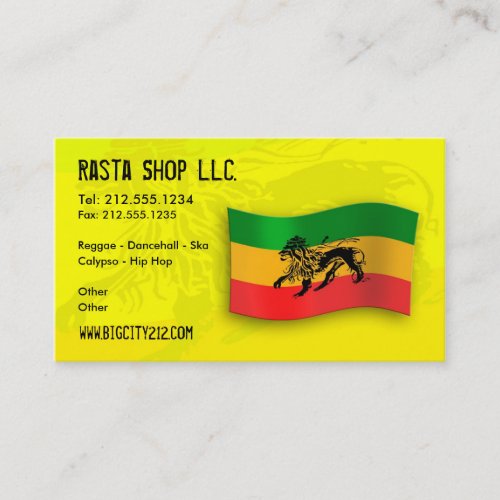Rastafarian Editable Business Card