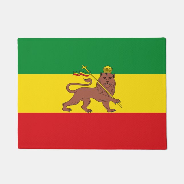 Rastafarian Ethiopia Flag Doormat (Front)