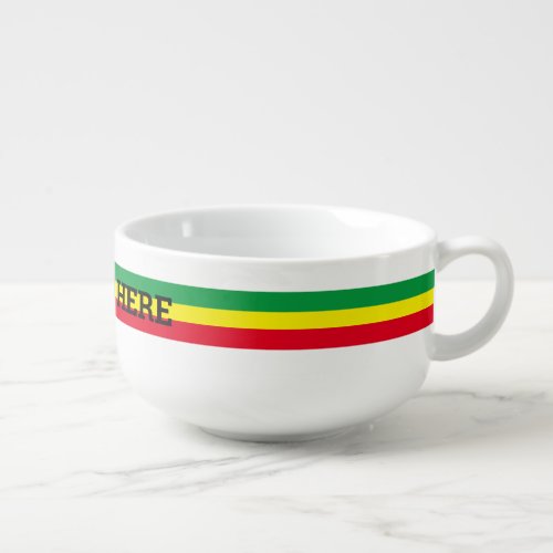 Rastafarian flag colors personalized soup bowl