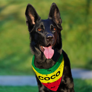 Rastafarian flag custom dog name pet bandana collar