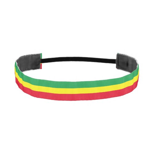 Rastafarian flag green yellow red color headband 