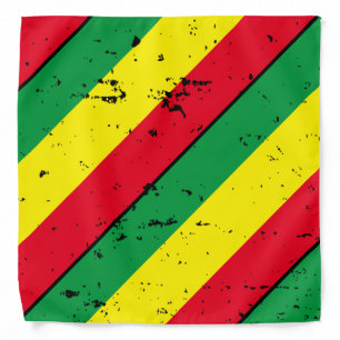 Rastafarian flag green yellow red stripes vintage bandana
