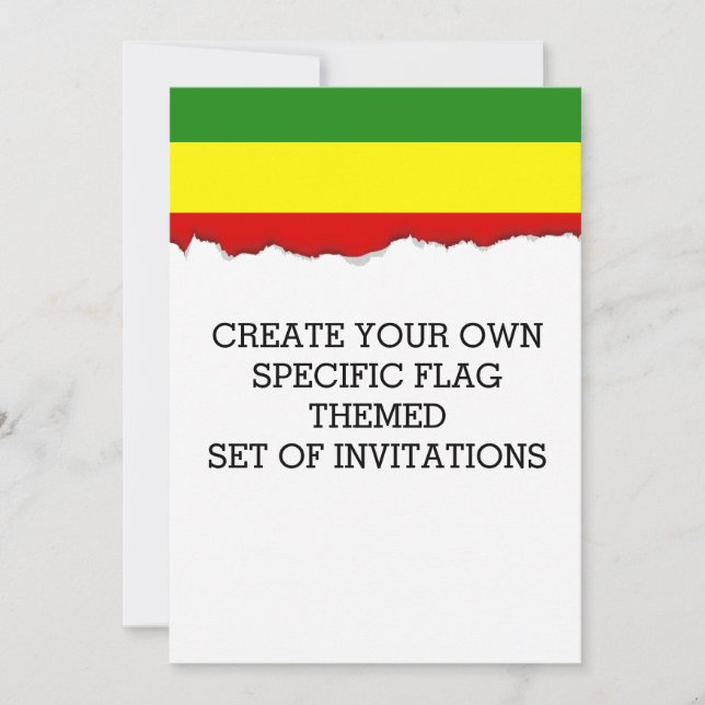 Rastafarian Flag Invitation (Front)